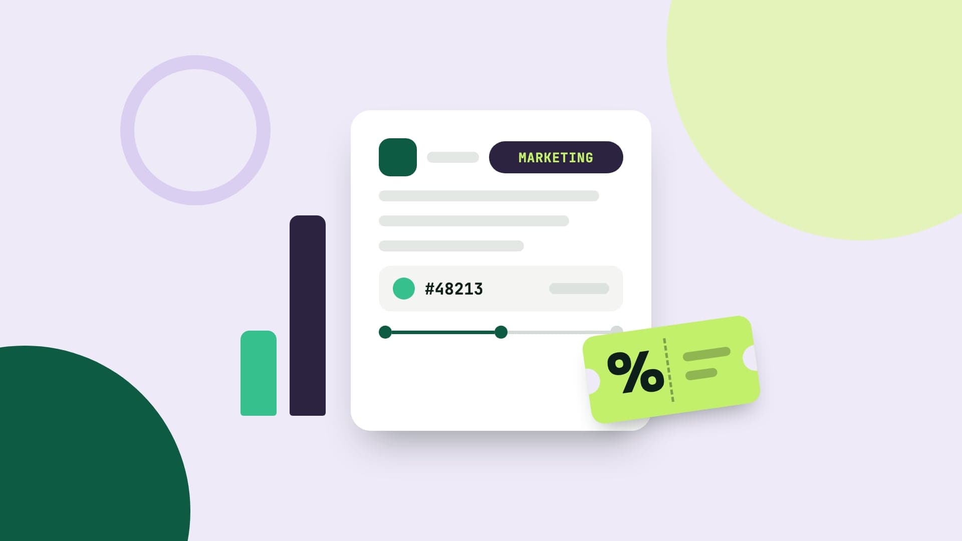 Illustration of an order notice with a coupon attached and its category badge switched to MARKETING